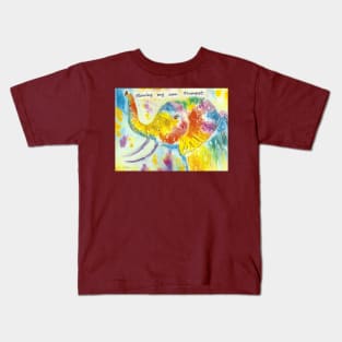 Colourful Elephant, "Blowing my own Trumpet!" Kids T-Shirt